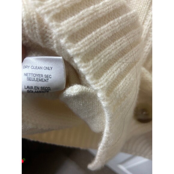 Worth Cashmere Wool Blend Cardigan Sweater Women Small Cream Collared Grannycore - Picture 5 of 7